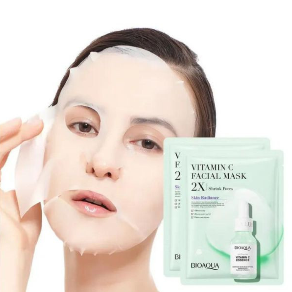 BioAqua Gezichtsmasker met Vitamine C - 20 stuks – met Vitamine C – Gezichtsmasker