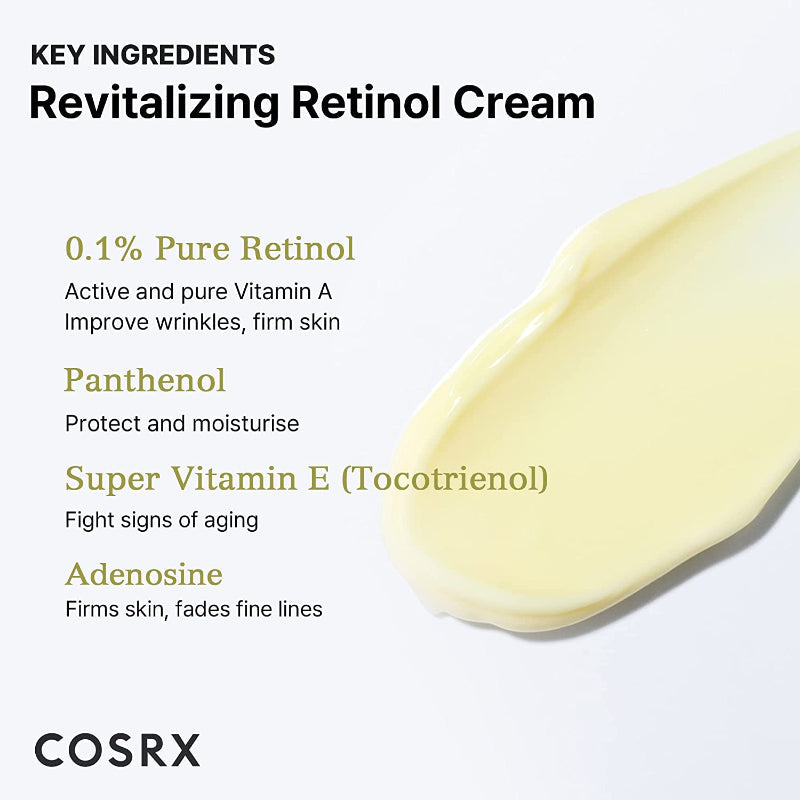 COSRX The Retinol 0.1 Cream – met Hyaluronzuur – 20ml – Hydraterende crème