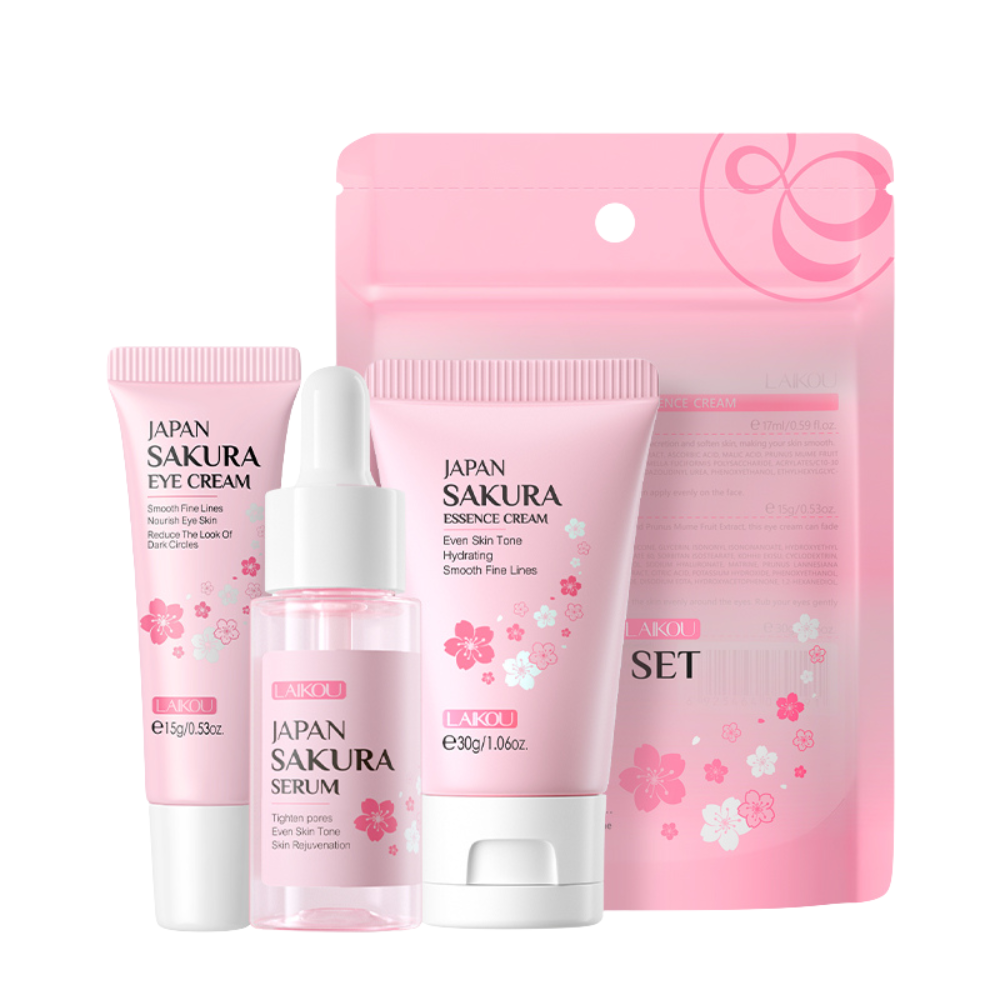 Laikou Sakura Skin Care set - 3pcs – met Niacinamide – Skincare set