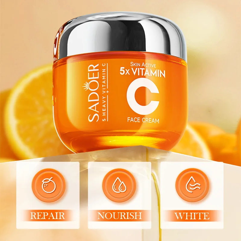 Sadoer 5X Vitamine C Gezichtscrème – met Niacinamide – Gezichtscrème