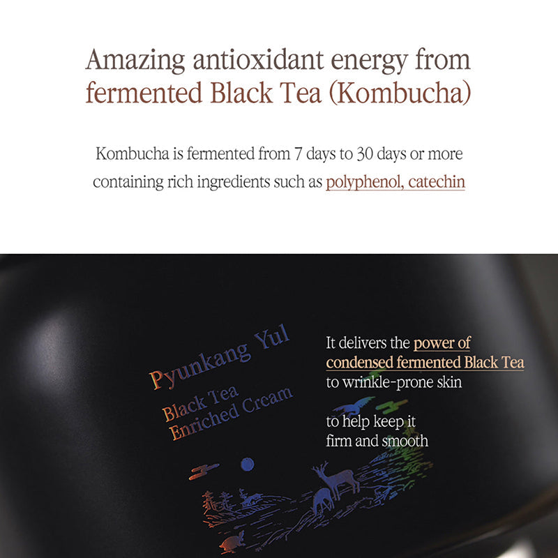 Pyunkang Yul Black Tea Enriched Cream – met Niacinamide – 60ml – Hydraterende crème