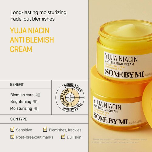 Some By Mi Yuja Niacin Anti Blemish Cream – met Niacinamide – Gezichtscrème