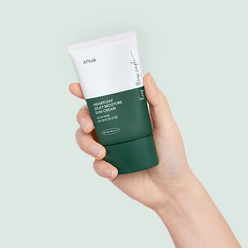 Anua Heartleaf Silky Moisture Sun Cream – met Niacinamide – 50ml – Zonnebrandcrème
